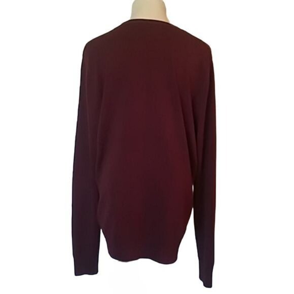 Harbor Island Mens Size Medium Sweater Burgundy V-Neck Long Sleeve - Picture 4 of 6